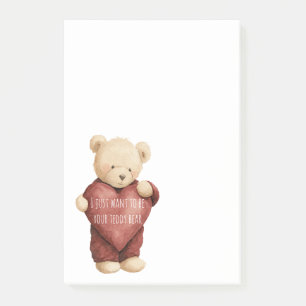 Teddy Bear Red Heart Post-it Notes