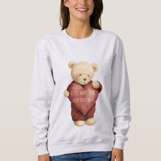 Teddy Bear Red Heart Sweatshirt (Front)