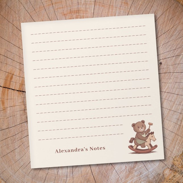 Teddy Bear riding a Rocking Horse Notepad (Teddy Bear riding a Rocking Horse Notepad)