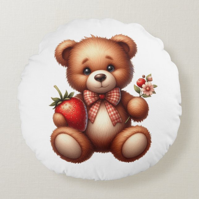 Teddy bear round cushion (Front)