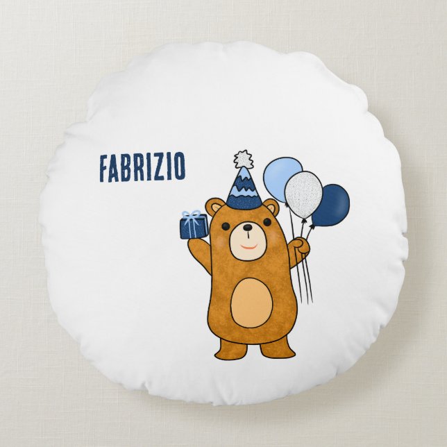 Teddy bear round cushion (Front)