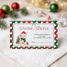 Teddy Bear Santa Baby Shower Diaper Raffle