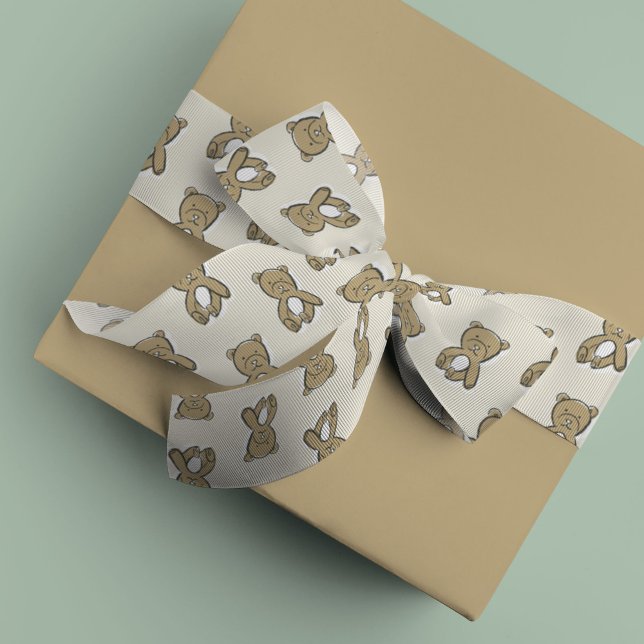 Teddy Bear Satin Ribbon (Teddy bear ribbon)