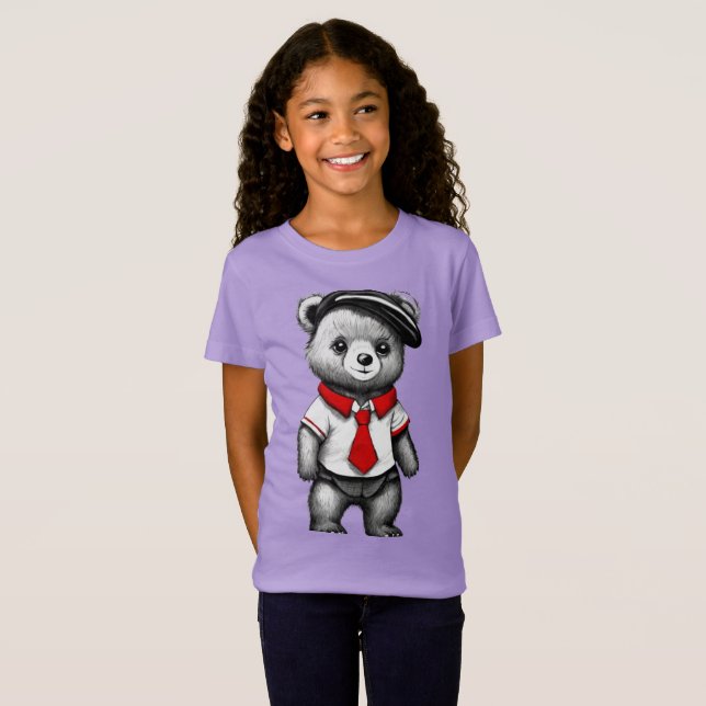 Teddy Bear School Uniform Cute Animal design T-Shirt (Front Full)