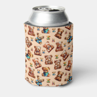 Teddy Bear Seamless Pattern for Kids Can Cooler