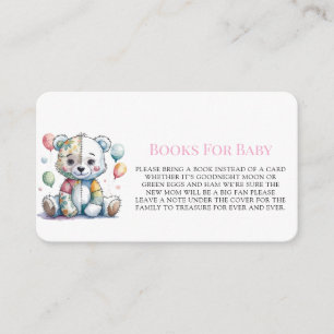 Teddy Bear Sewn Patchwork Girl Books For Baby Enclosure Card