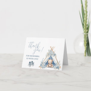 Teddy Bear Sitting in a Teepee Thank You Note Invitation