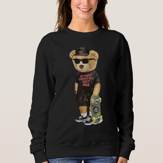 Teddy Bear Skating Lover Tshirt - Cool Skateboardi (Front)