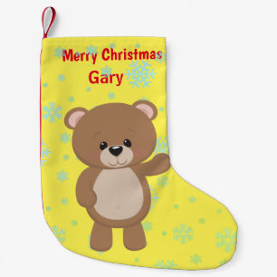 Teddy bear small christmas stocking