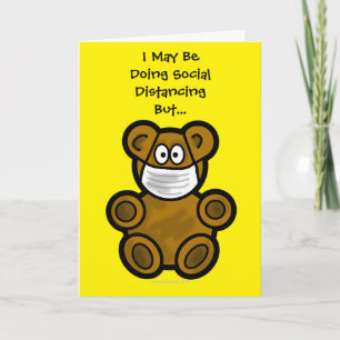 Teddy Bear Social Distancing Greeting Card