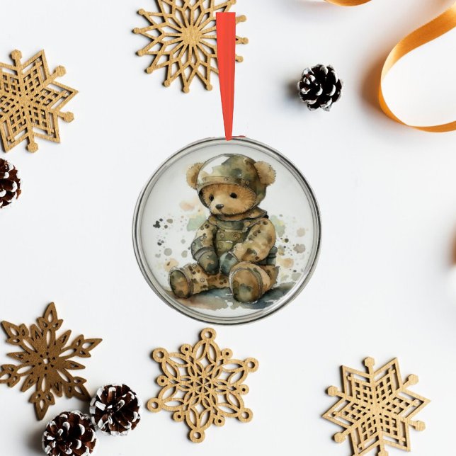 Teddy Bear Soldier Christmas Ornament (Creator Uploaded)