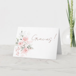 Teddy Bear Spanish Baby Shower girl Thank You Card