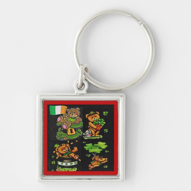 Teddy Bear St. Patrick's Day Collection Key Ring (Front)