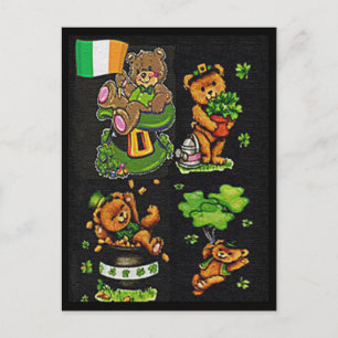 Teddy Bear St. Patrick's Day Collection Postcard