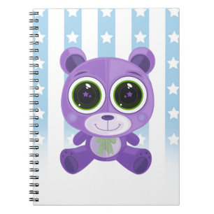 Teddy Bear - Star Eye Purple Notebook