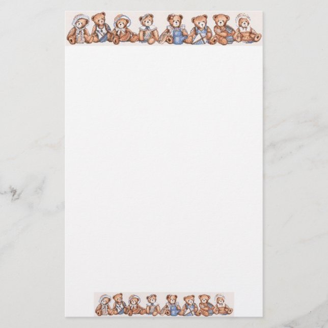 Teddy Bear Stationary Stationery (Front)