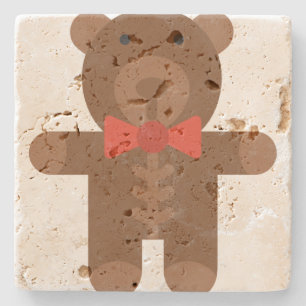 teddy bear stone coaster