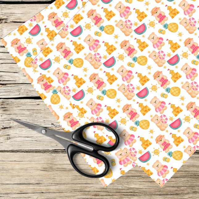 teddy bear summer fun tissue paper (Creator Uploaded)