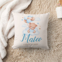 Teddy Bear Tan and Blue Baby Boy Shower Party Gift