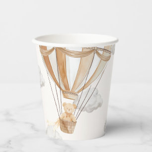 Teddy Bear Tan Hot Air Balloon Paper Cups