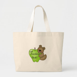 Teddy Bear Teachers Rock Large Tote Bag