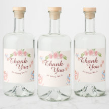 Teddy Bear Thank You Baby Show Water Bottle Label
