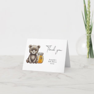 Teddy bear thank you baby shower card