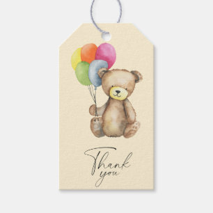 Teddy Bear - Thank you Baby Shower party Gift Tags