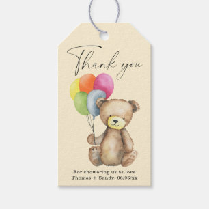 Teddy Bear - Thank you Baby Shower party Gift Tags