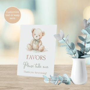 Teddy Bear Theme Baby Shower Favours Table Sign