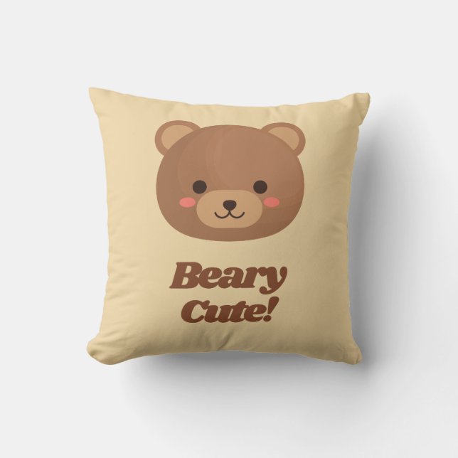 Teddy Bear Throw Pillow  (Front)