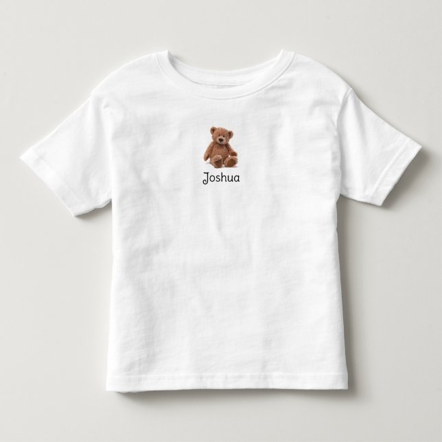 Teddy bear toddler t-shirt personalised (Front)