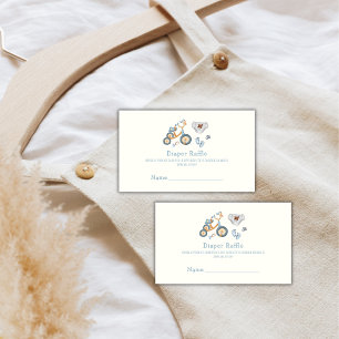 Teddy Bear Toys Nursery Diaper Raffle Baby Shower Enclosure Card