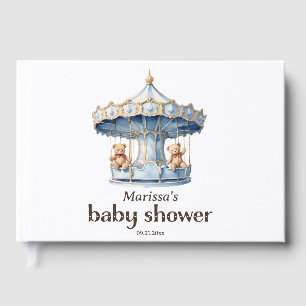 Teddy Bear Twin Boy Baby Shower Guest Book