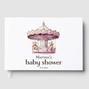 Teddy Bear Twin Girl Baby Shower Guest Book