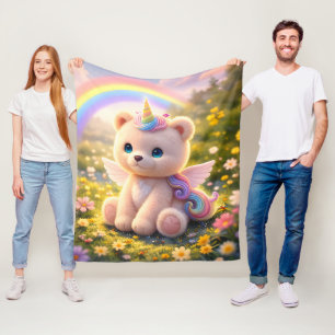 Teddy bear unicorn luxury blanket
