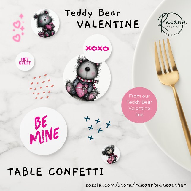 Teddy Bear Valentine Table Confetti (Creator Uploaded)