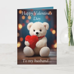 Teddy Bear Valentine's Card for Husband