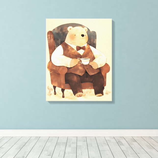 Teddy Bear Vantage Poster Art Nursery Wall Art (Insitu(Wood Floor))