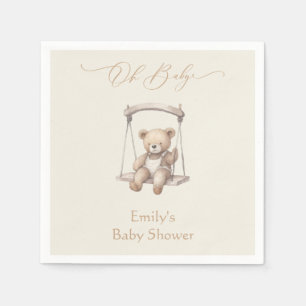 Teddy Bear Vintage Boho Baby Shower Napkin