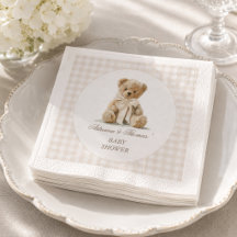 Teddy Bear Vintage Gingham Baby Shower