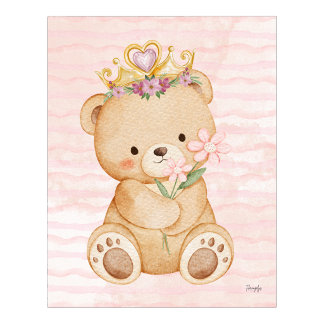 Teddy bear wall art poster My Princess
