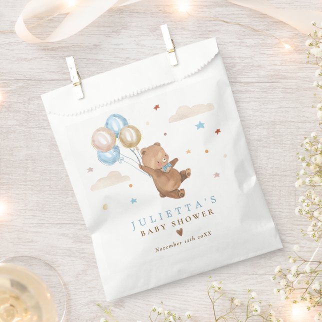 Teddy Bear We Can Bearly Wait Baby Shower Decor Favour Bags (Clipped)