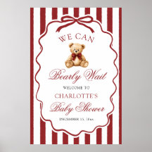 Teddy Bear We Can Bearly Wait Baby Shower Welcome