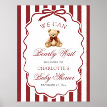 Teddy Bear We Can Bearly Wait Baby Shower Welcome