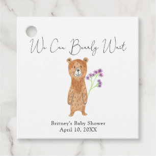 Teddy bear - we can bearly wait favour tags