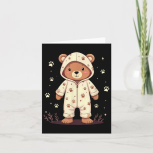 Teddy Bear Wearing Pajamas Card