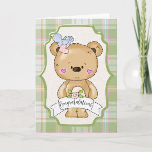 Teddy Bear Wedding Congratulations Card