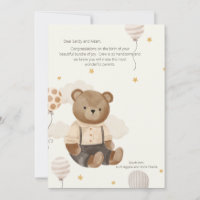 Teddy Bear Welcome Baby Card