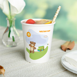 Teddy Bear Welcome Baby Nursery Design  Paper Cups